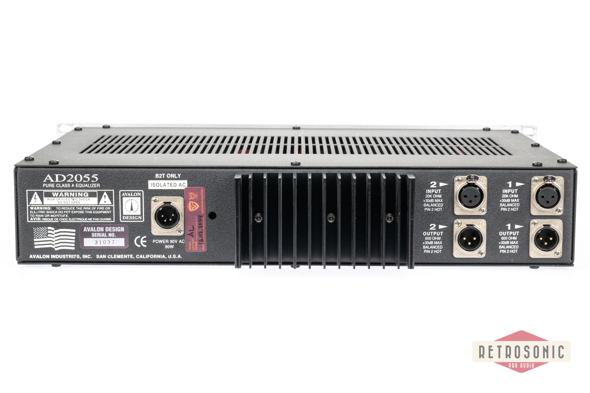 Avalon AD2055 Dual Mono Parametric EQ