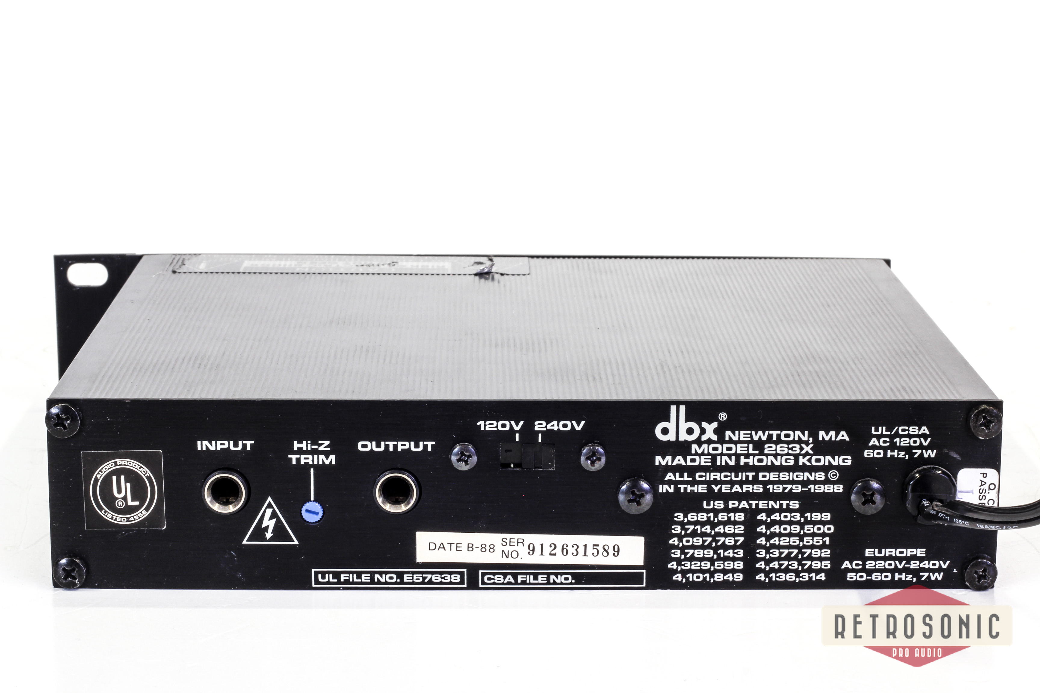 DBX 263X De-Esser. Half rack