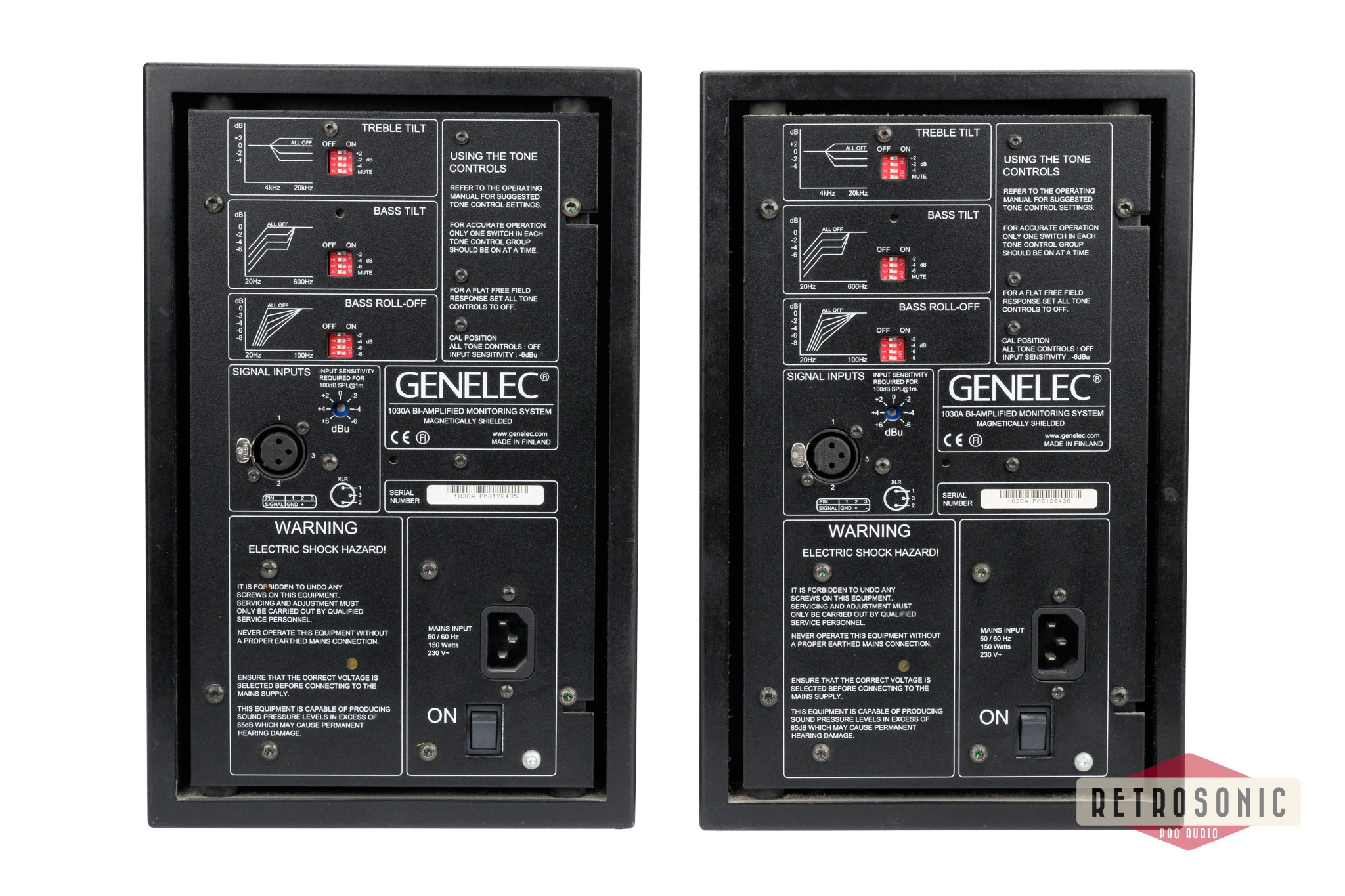 Genelec 1030A Active 2-way Studio Monitor pair