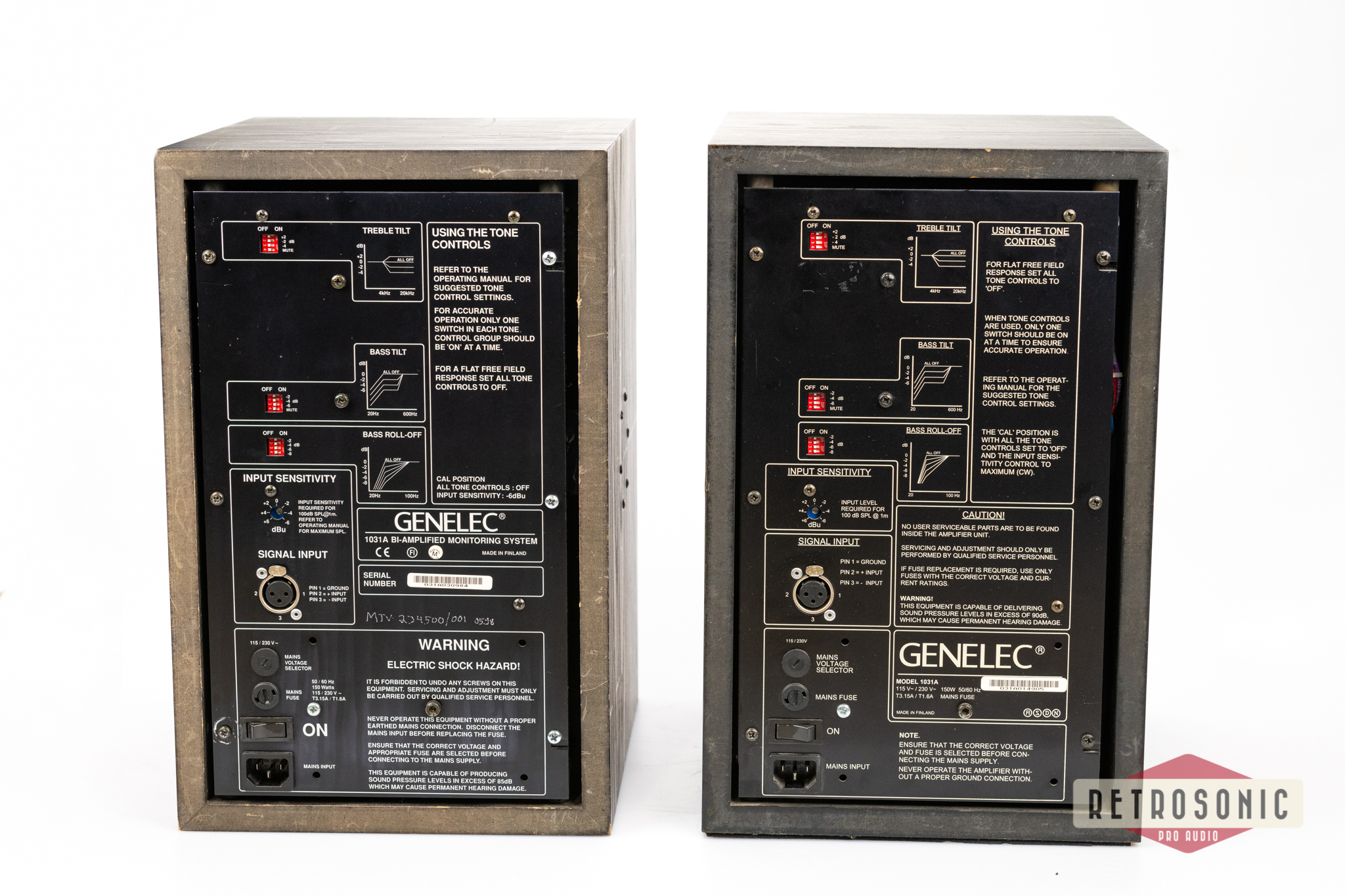 Genelec 1031A 2-way Active Studio Monitor Pair