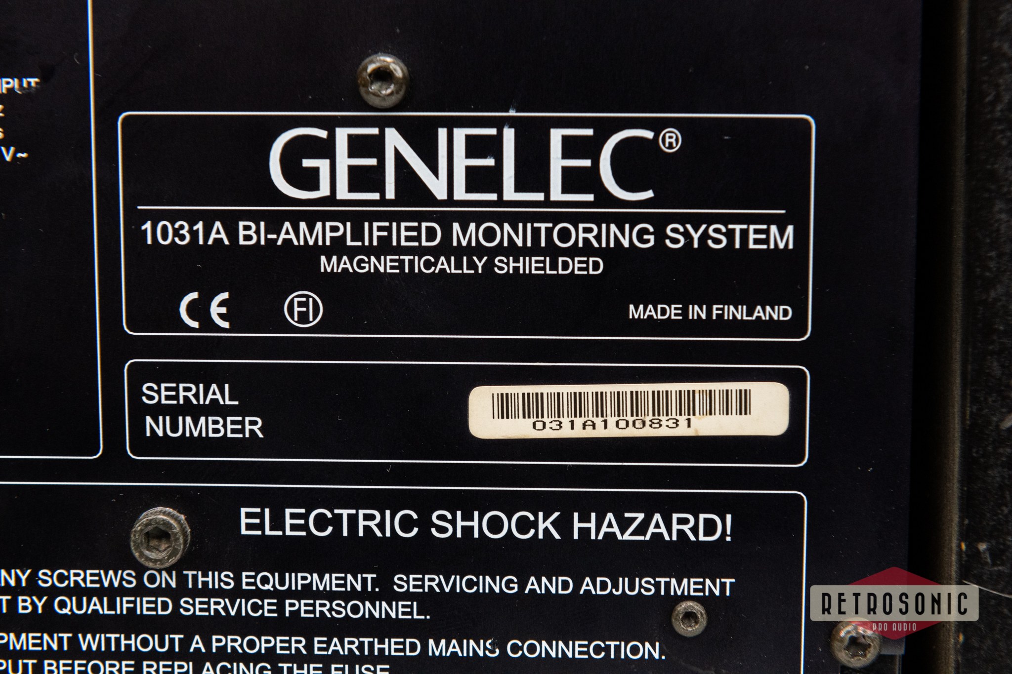 Genelec 1031A Active Studio Monitor Pair