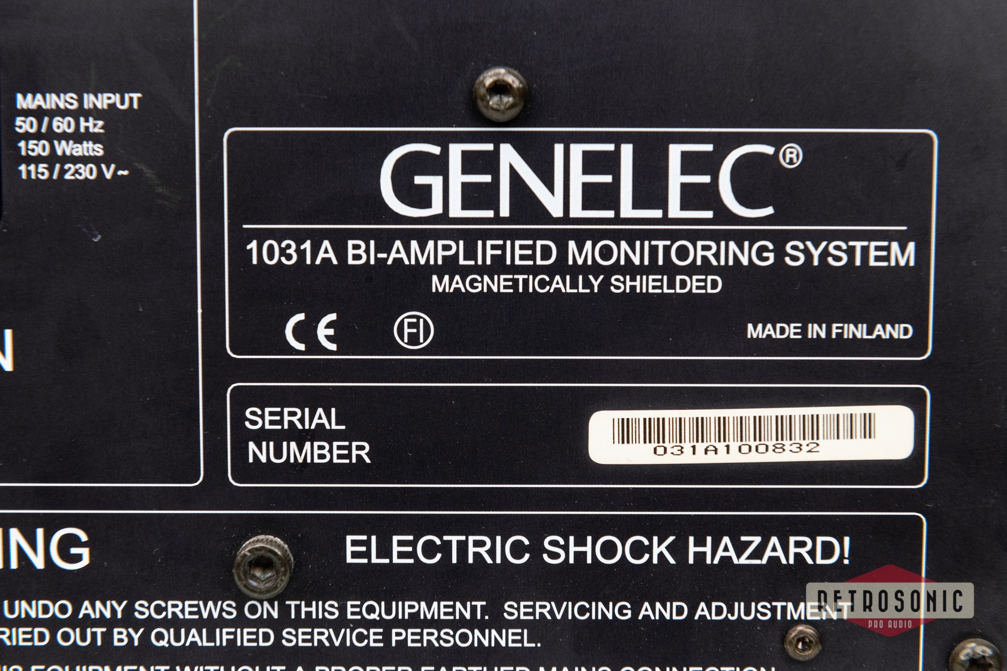 Genelec 1031A Active Studio Monitor Pair