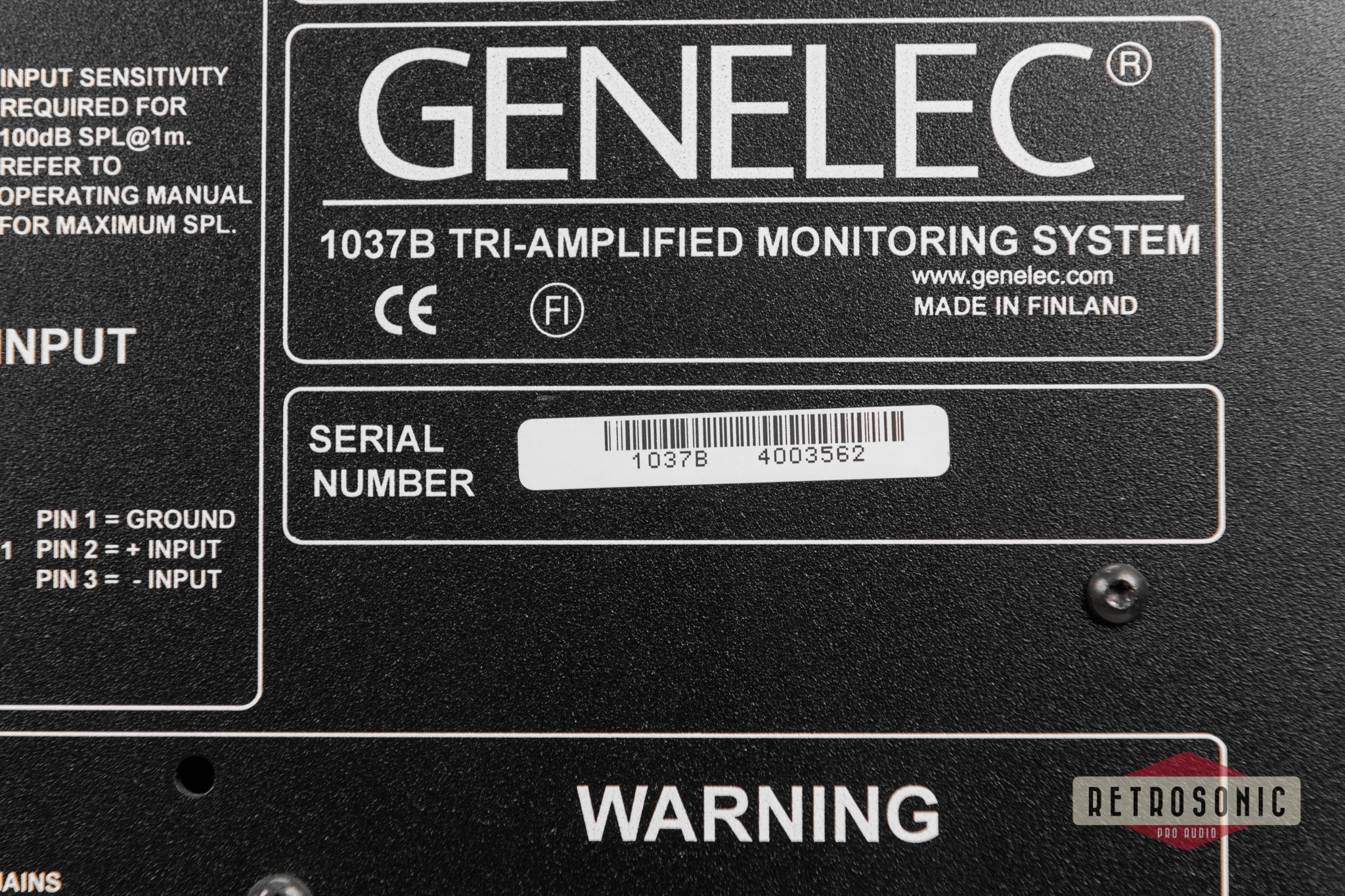 Genelec 1037B 3-Way Active Studio Monitor pair #2