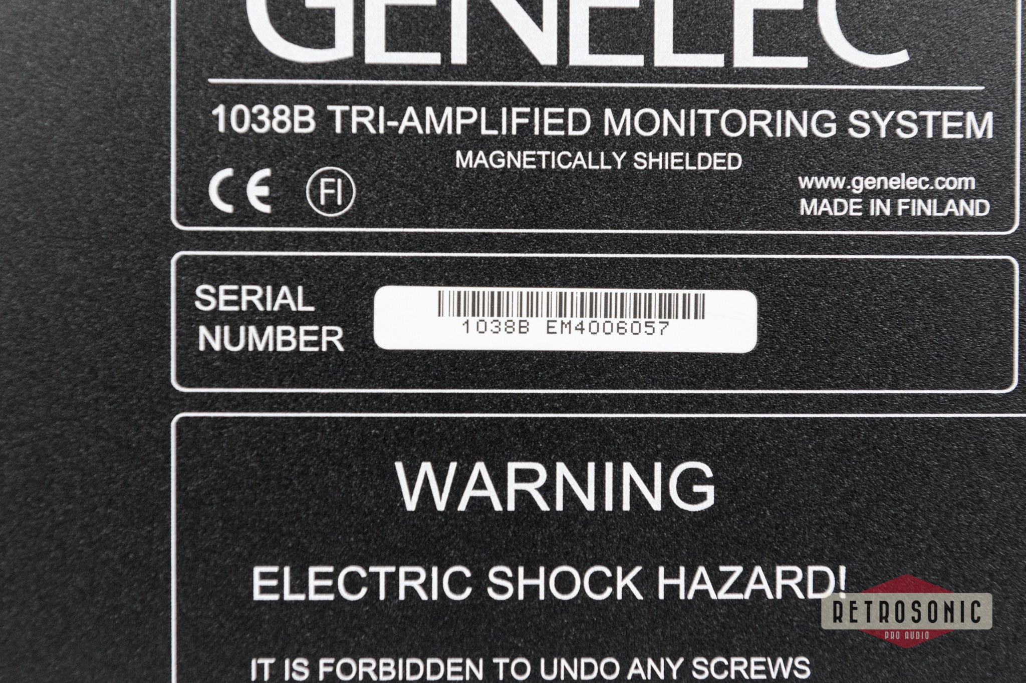 Genelec 1038A Tri-amplified Active Monitoring System PAIR