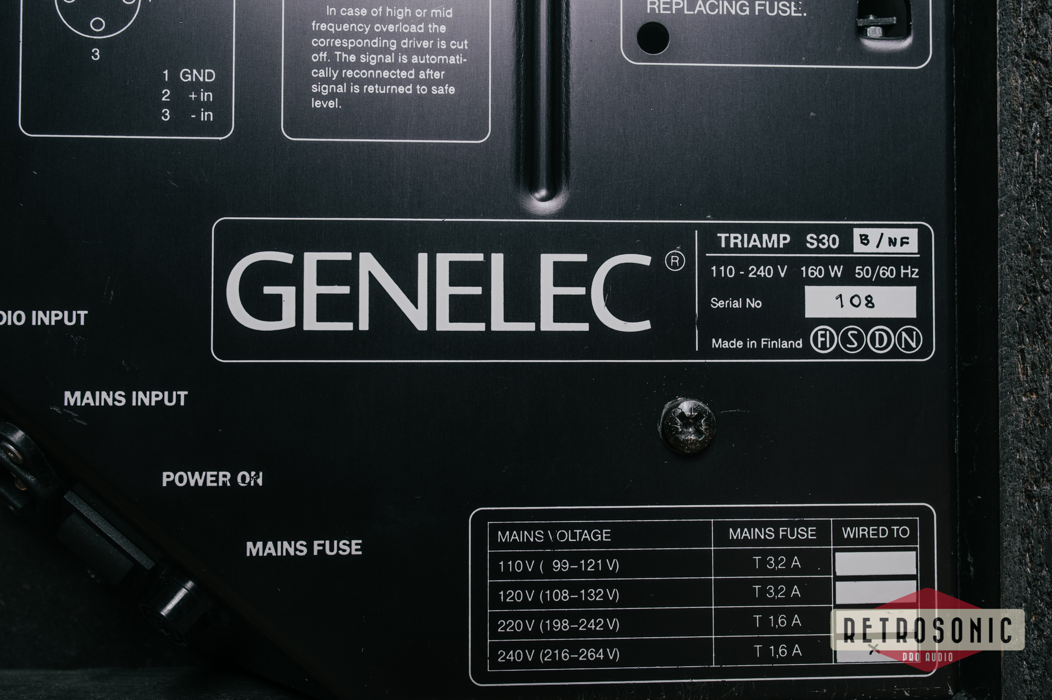 Genelec S30B NF 3-way Near Field Active Monitor Pair