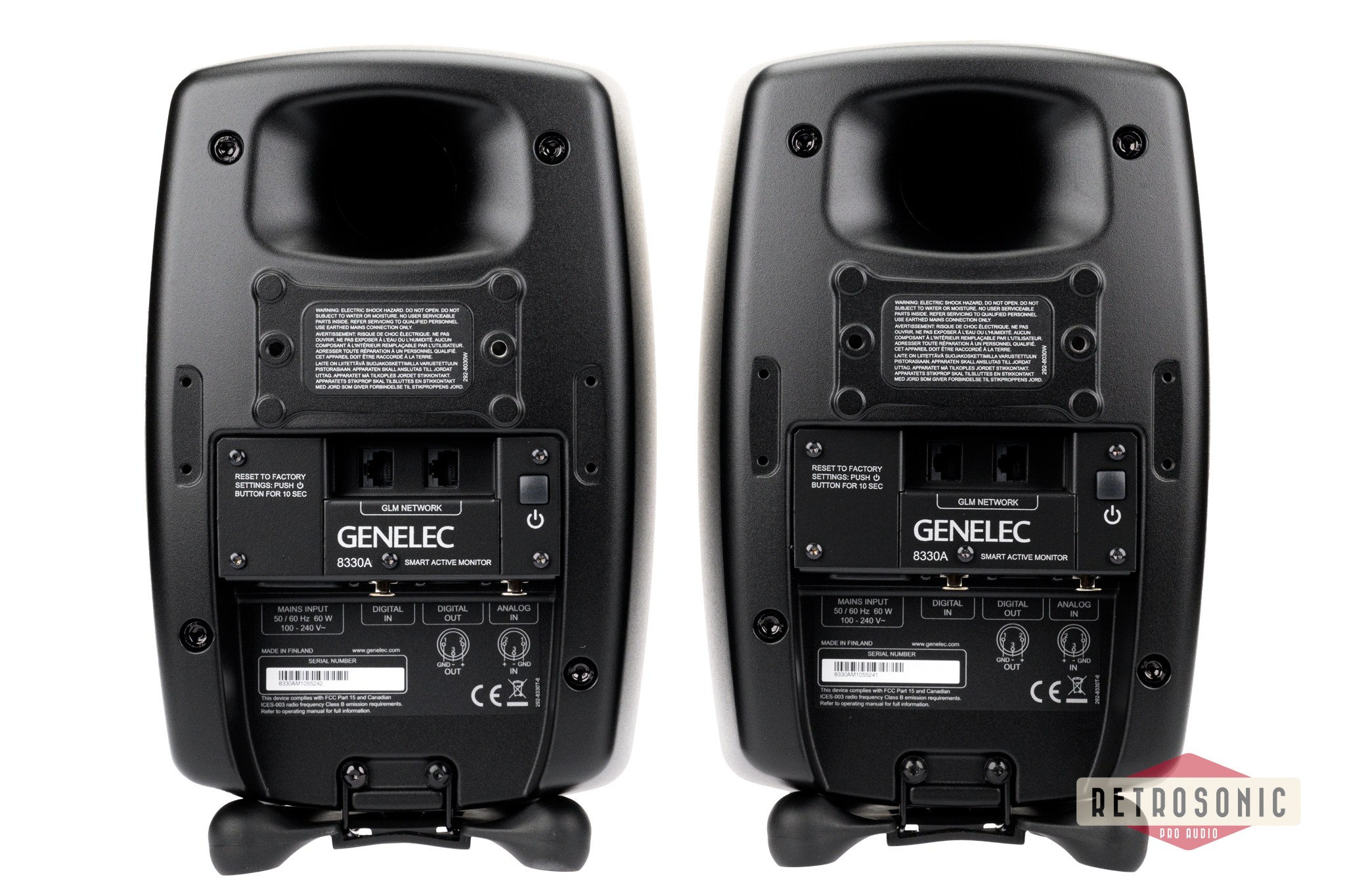 Genelec Stereo 8330AM bundle pack consisting of two 8330AM, GLM User kit and 9310BM volume control