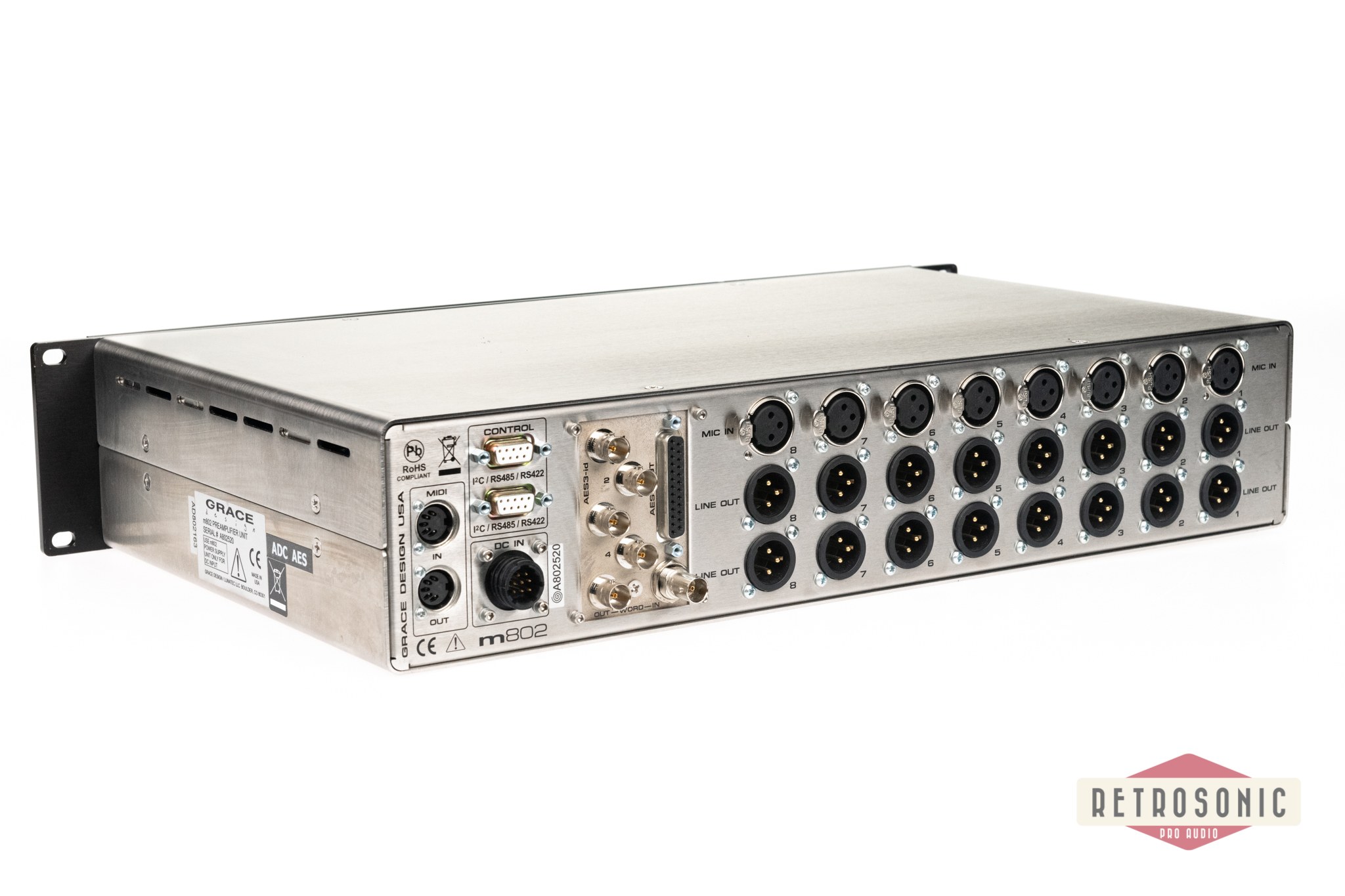 Grace Design m802 8-ch Mic Pre, 8-ch AES Out Option #1