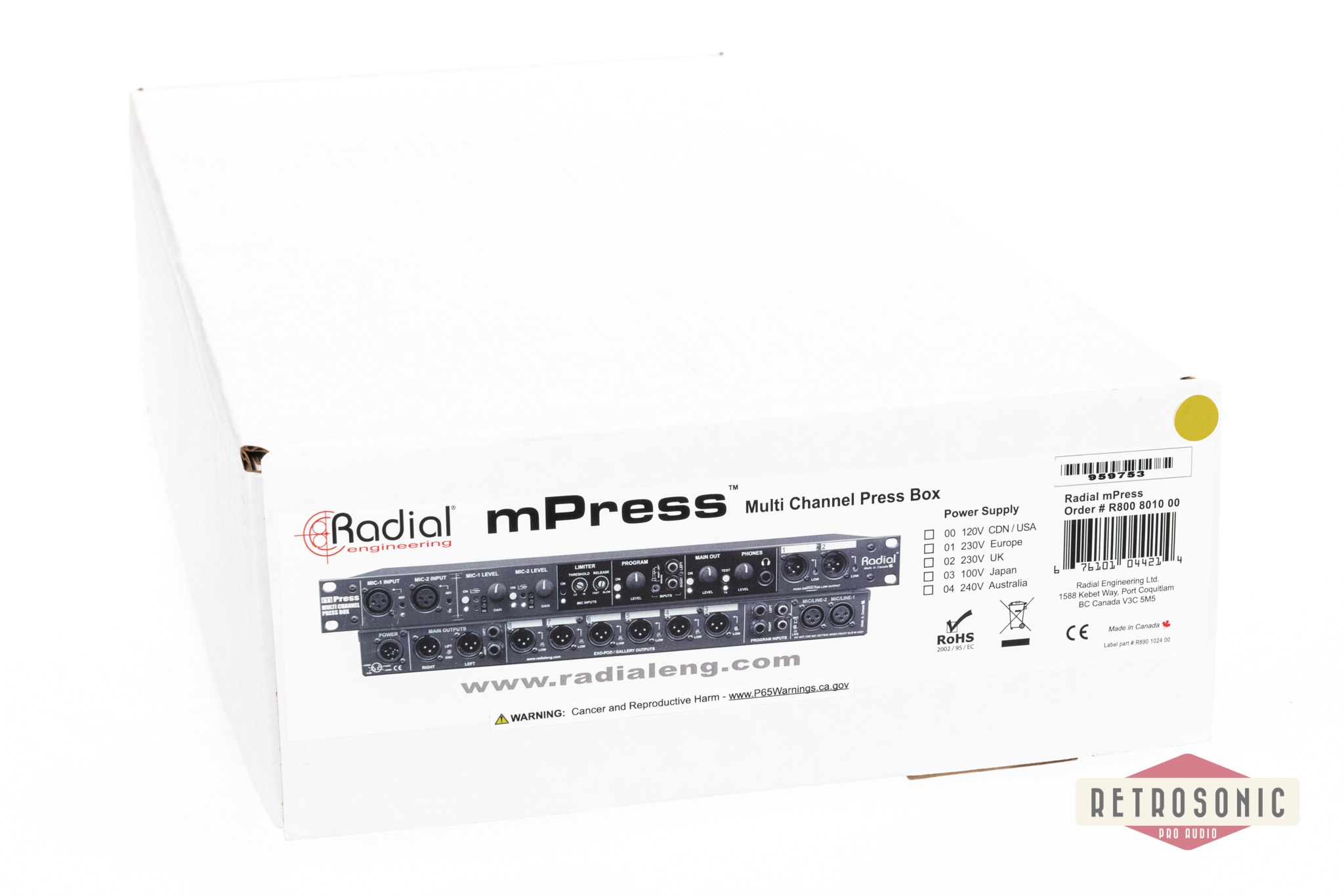 Radial mPress Pressbox Master Section