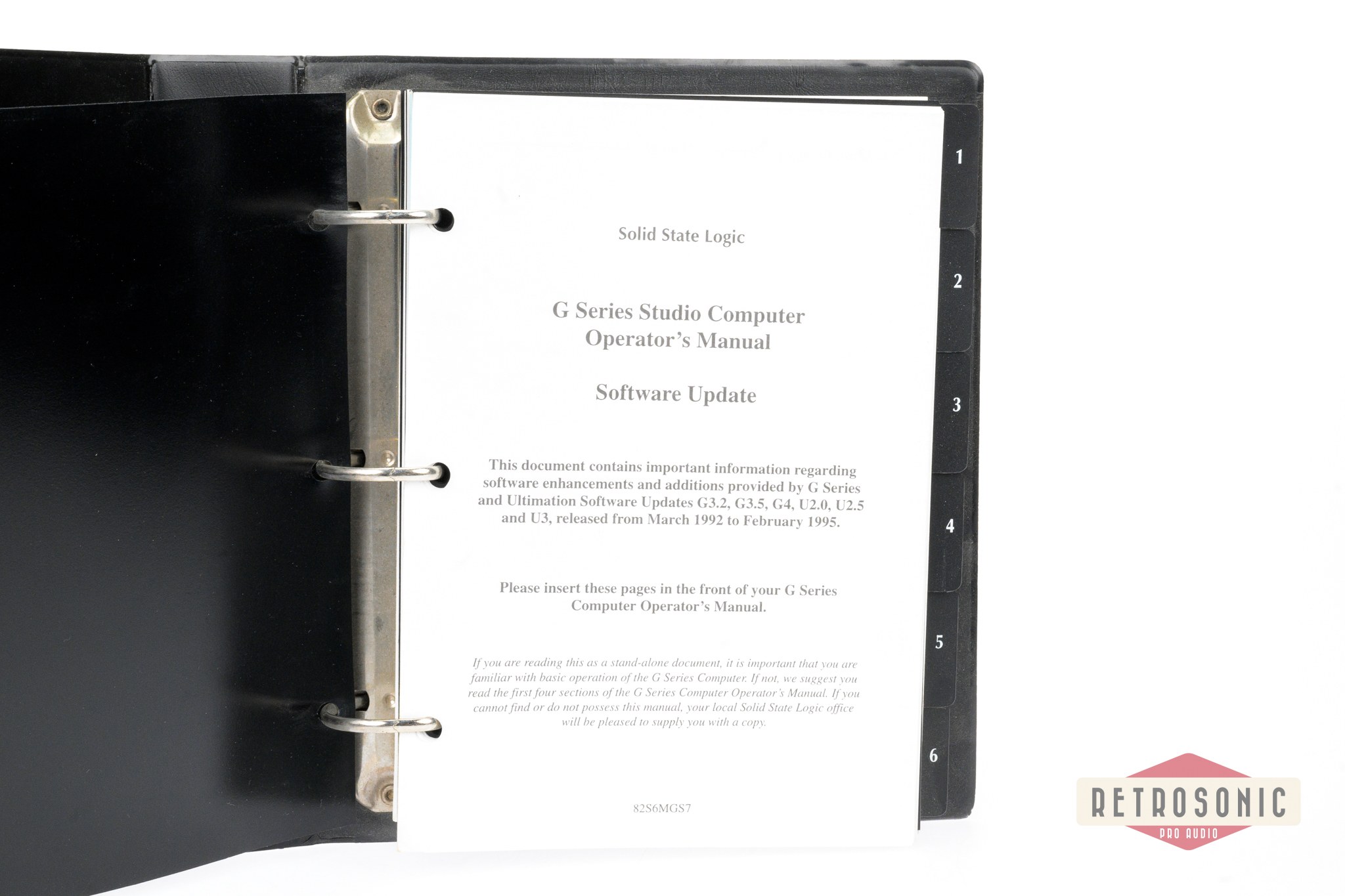 Solid State Logic SSL 4000 G Series Computer Operators Manual 1996