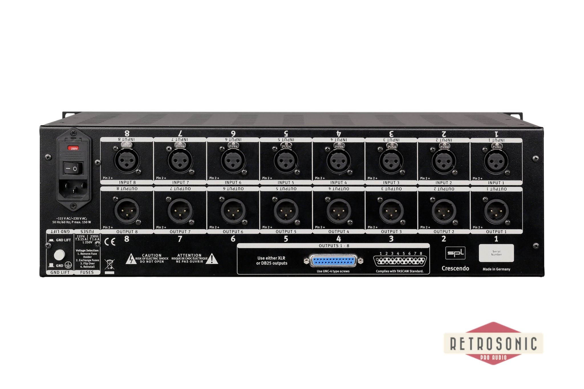 SPL Crescendo 8-Channel 120V Mic Pre