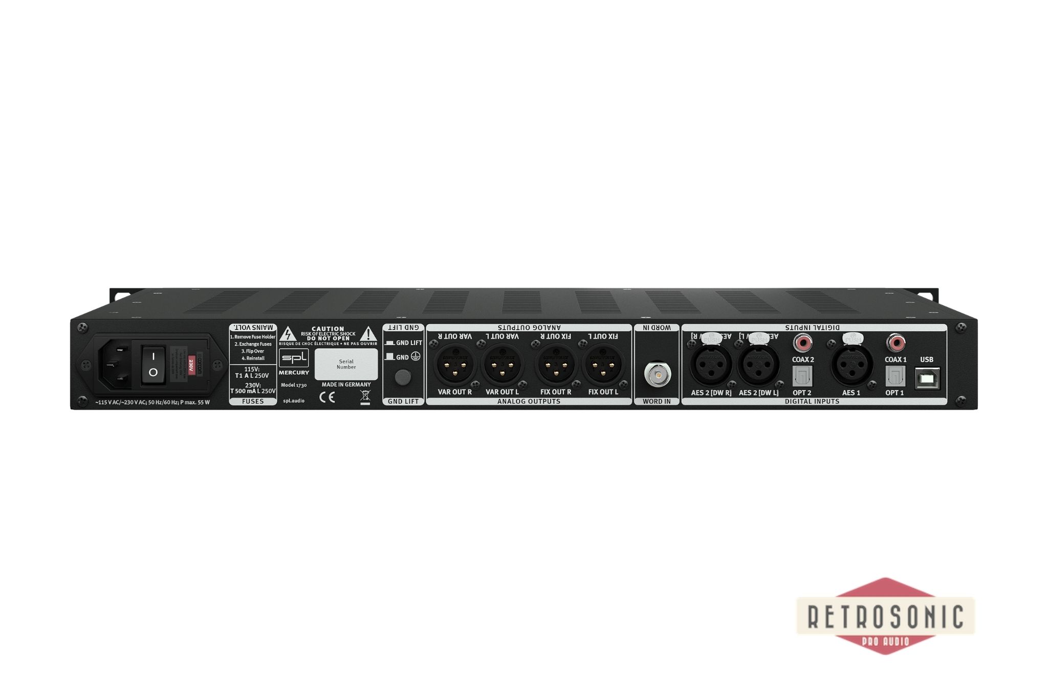 SPL Mercury Mastering DA Converter All Black