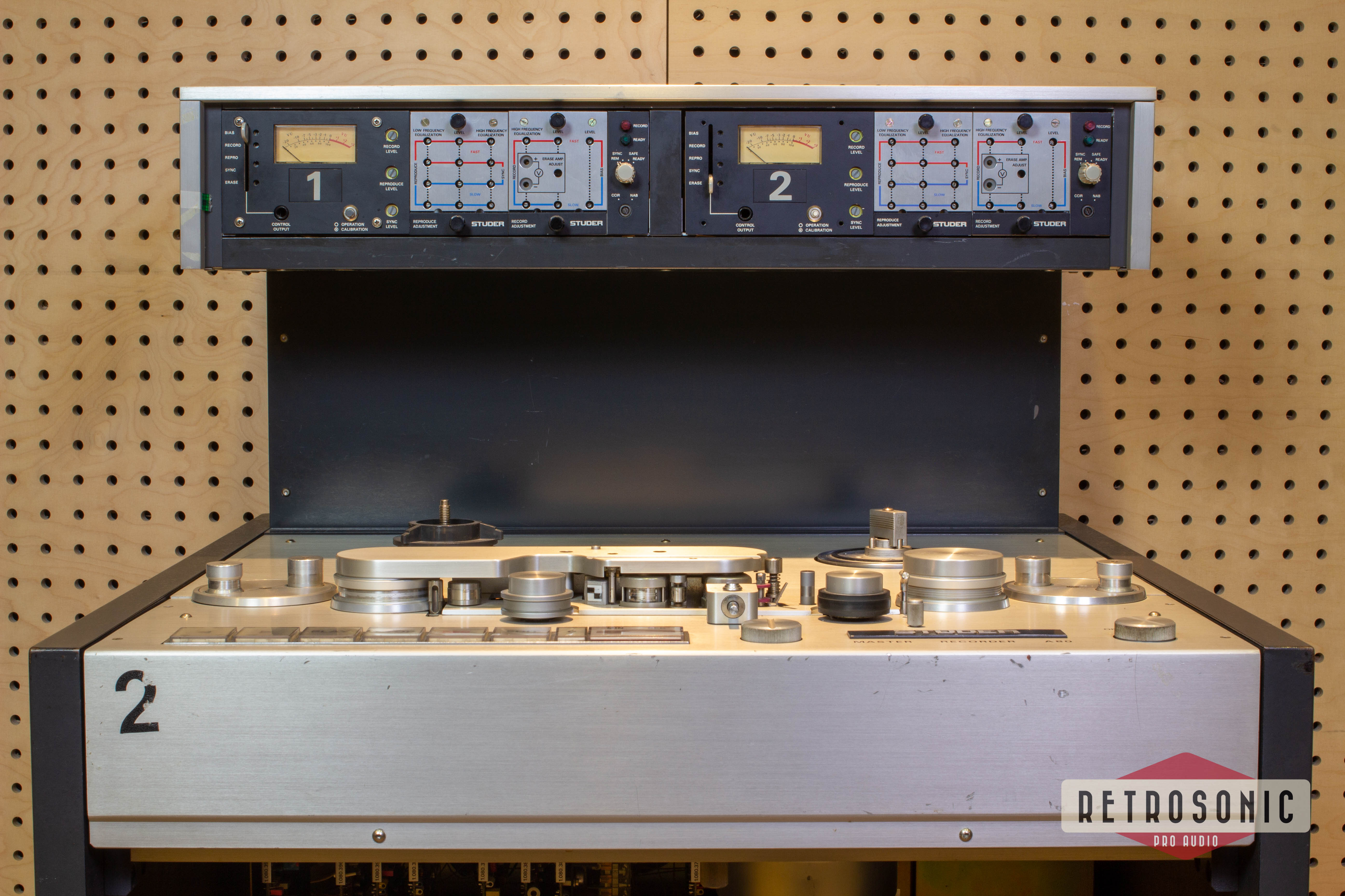 Studer A80 1/4-inch master tape recorder with VU-bridge