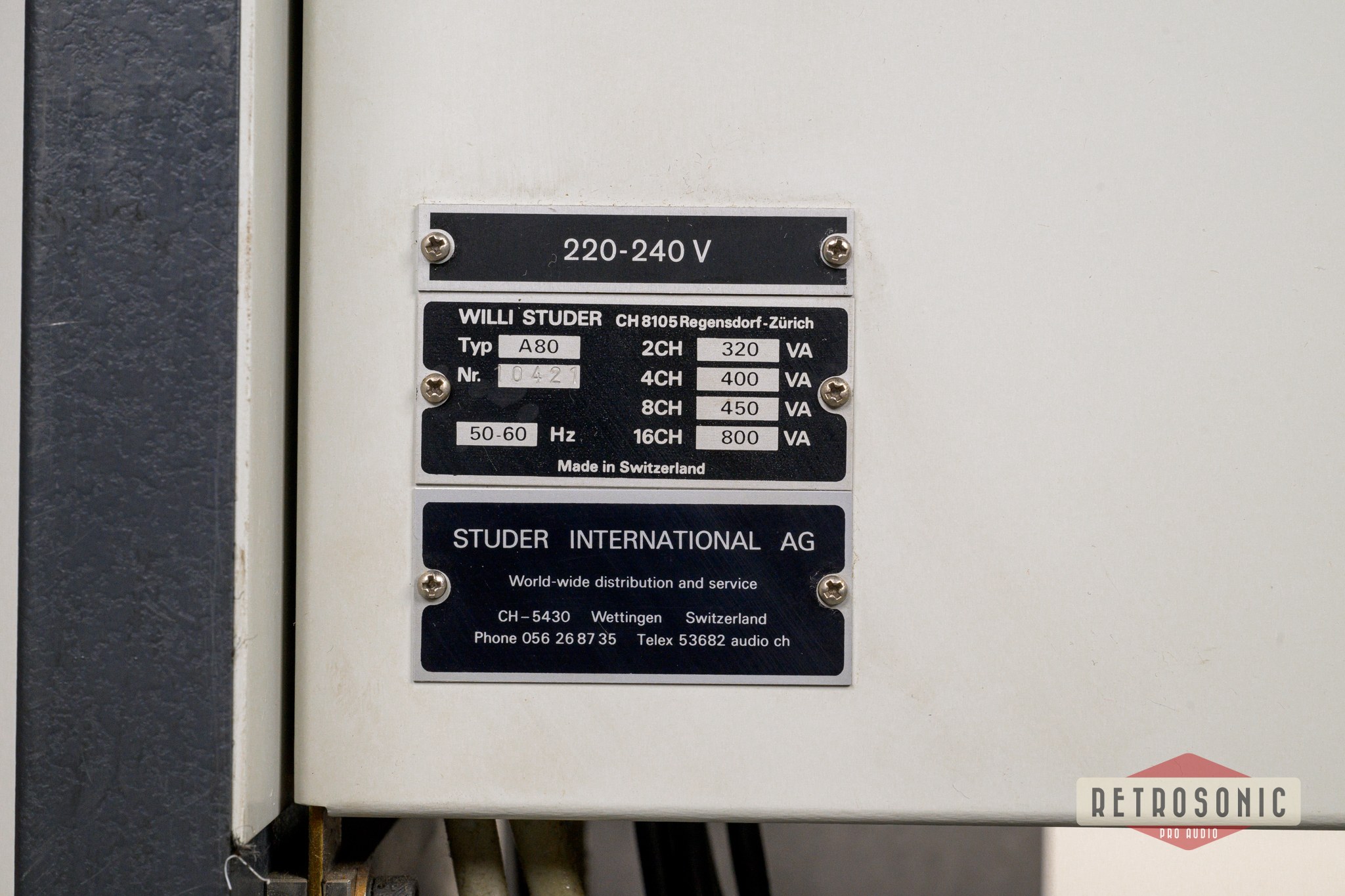 Studer A80-MK II - 1/2 inch 4-track Tape Machine