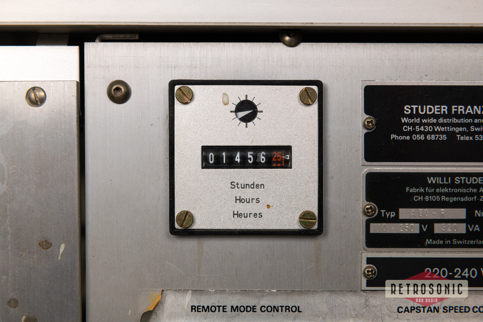 Studer A80-RC-1 1/4 inch Full Track Mono Tape Recorder