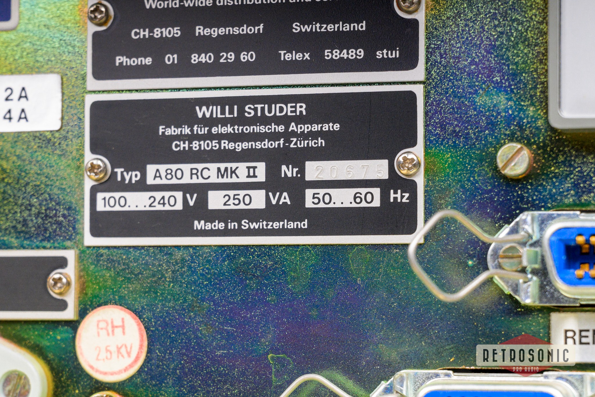 Studer A80-RC Mk II Analog Master Tape Recorder 55 Hours used