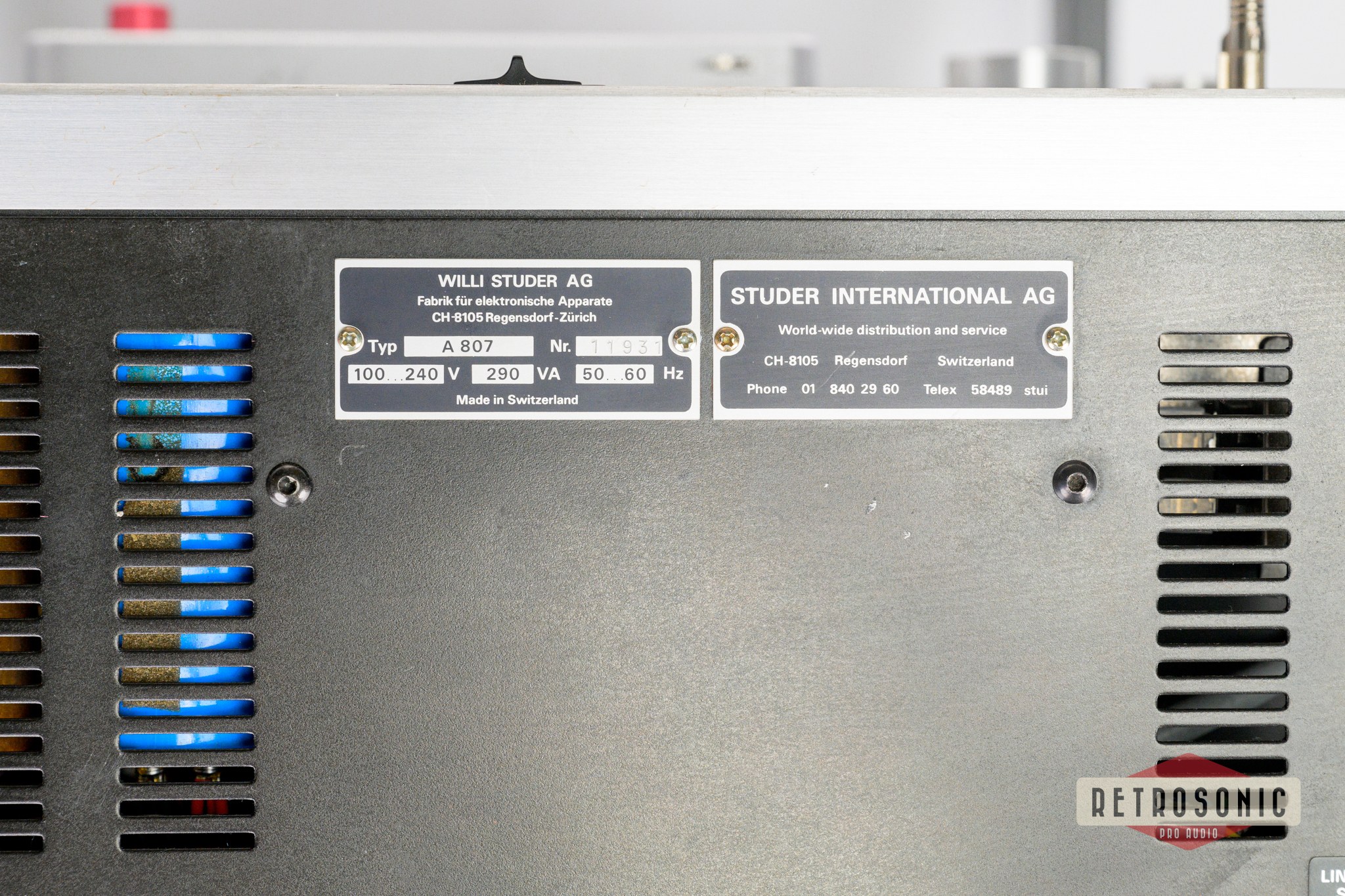 Studer A807 Master Tape Recorder