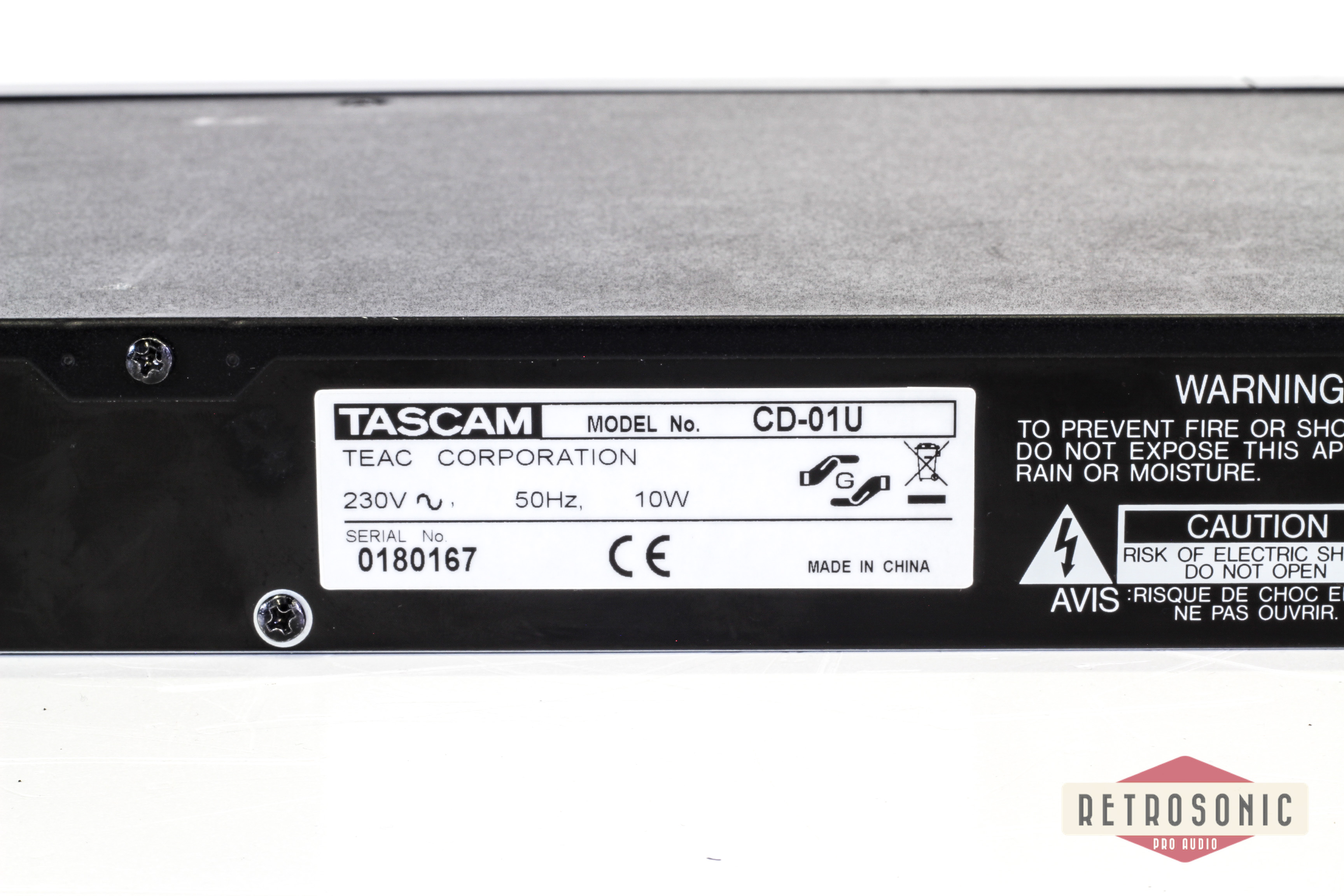 Tascam CD01U CD-player, 1Unit 19-inch Rack