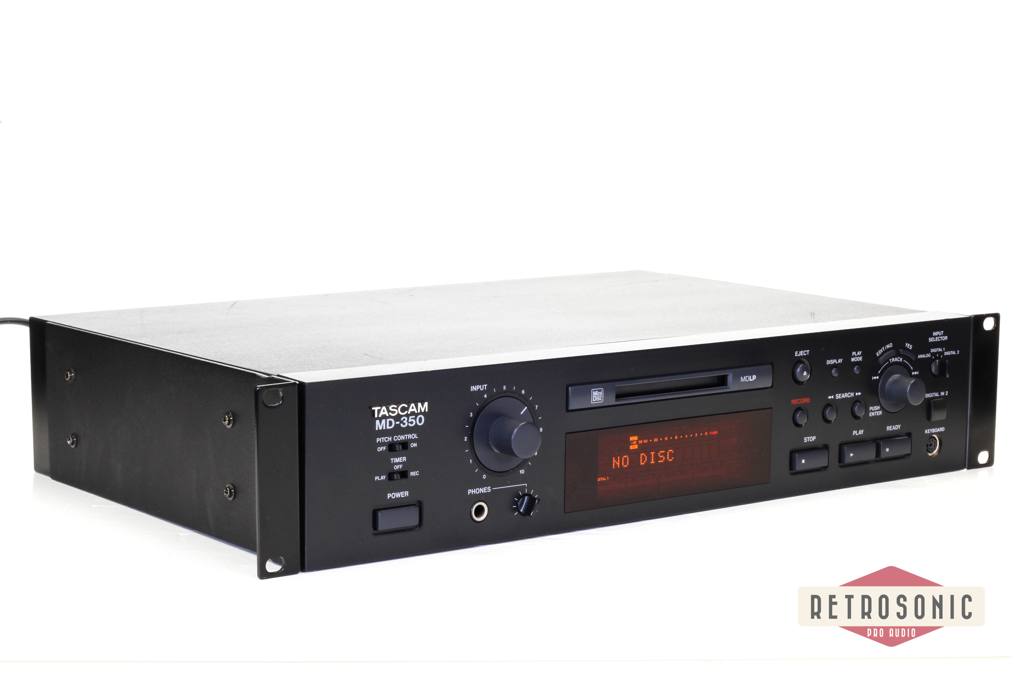 Tascam MD-350 Minidisk Rec/Player, RCA and XLR-balanced, Optical 