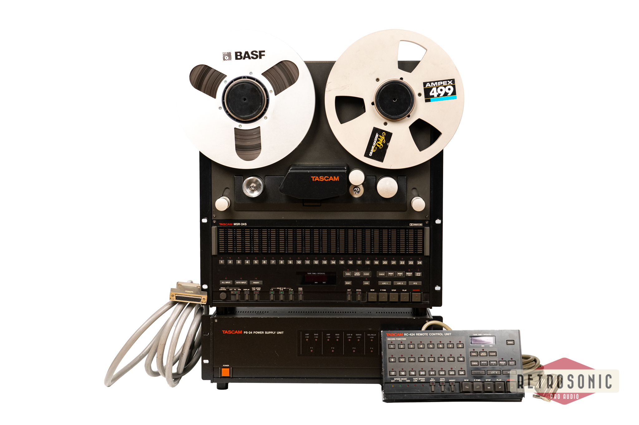 Tascam MSR24S 1 inch 24-track tape recorder + Remote RC424