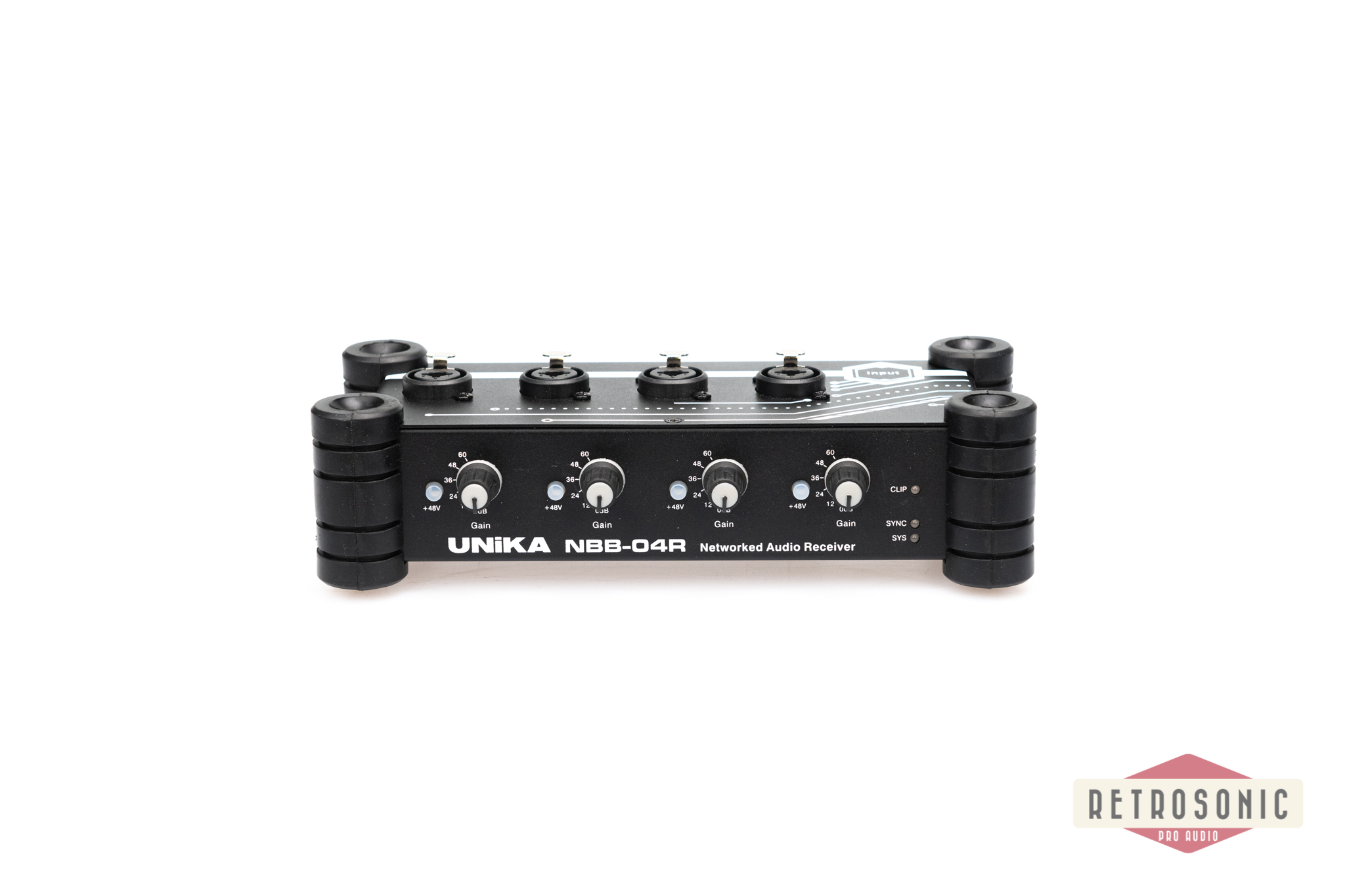 Unika NBB-04R Dante Input Interface, 4 x Mic/Line in (XLR)