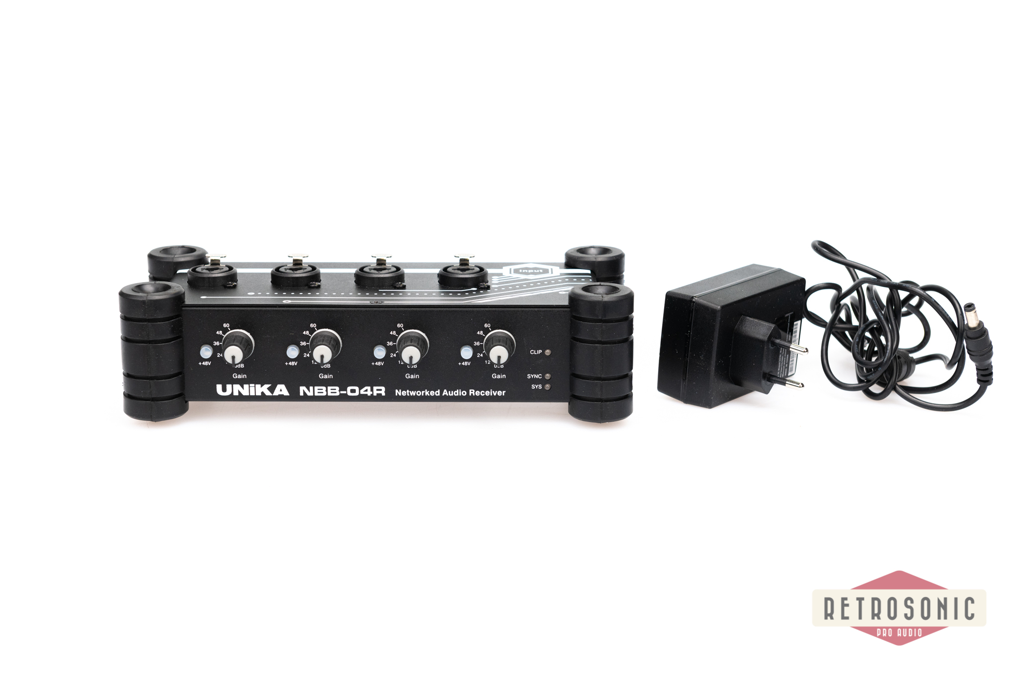 Unika NBB-04R Dante Input Interface, 4 x Mic/Line in (XLR)